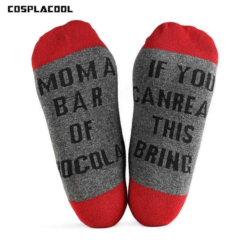 

[COSPLACOOL]Unisex Humor Words Printed Socks If You Can Read This Mom A Bar Of Chocolate Creative Funny Socks Calcetines Mujer