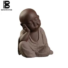 Yixing многоцветный фиолетовый глиняный чай домашнее украшение цветочный горшок ремесла чайная посуда ручной работы милый маленький монах подарки