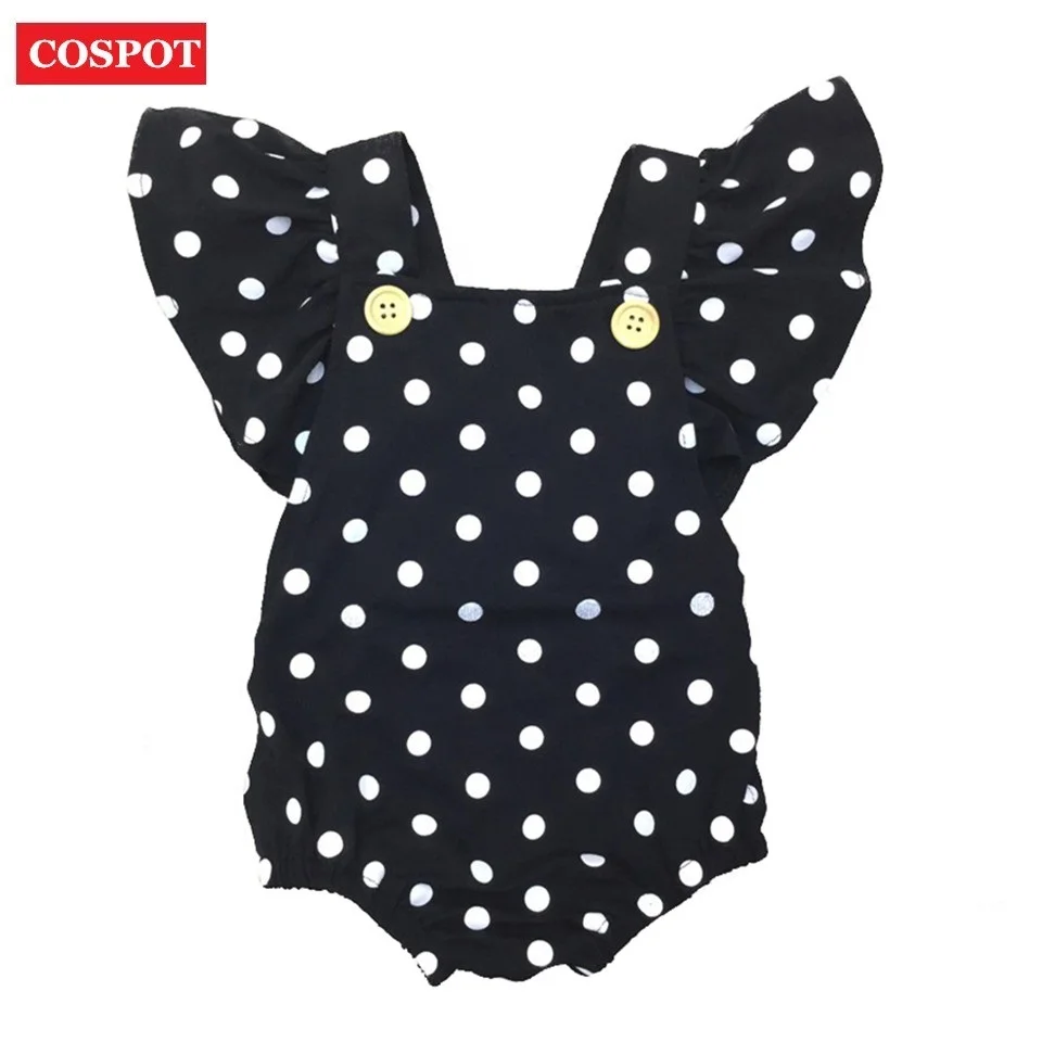 COSPOT Baby Girls Dot Rompers Girl Summer Cotton Ruffle Sleeve Romper Toddler Fashion Jumpsuit Newborn Girl's Cotton Jumper D30 COSPOT Baby Girls Dot Rompers Girl Summer Cotton Ruffle Sleeve Romper Toddler Fashion Jumpsuit Newborn Girl's Cotton Jumper D30