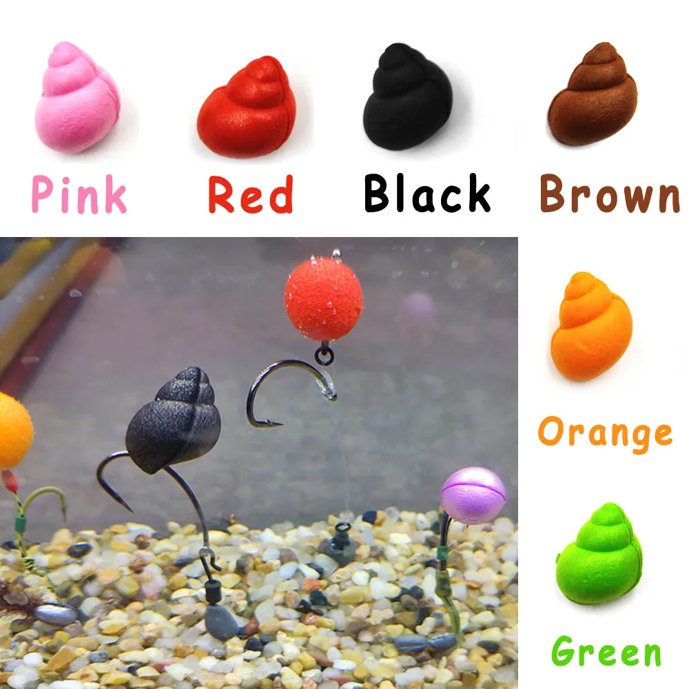 

Bimoo 15PCS/Bag Carp Fishing EVA POP Up Bait River Snail Realistic Carping Fake Floating Baits For Hiar Rig Heli Rigs