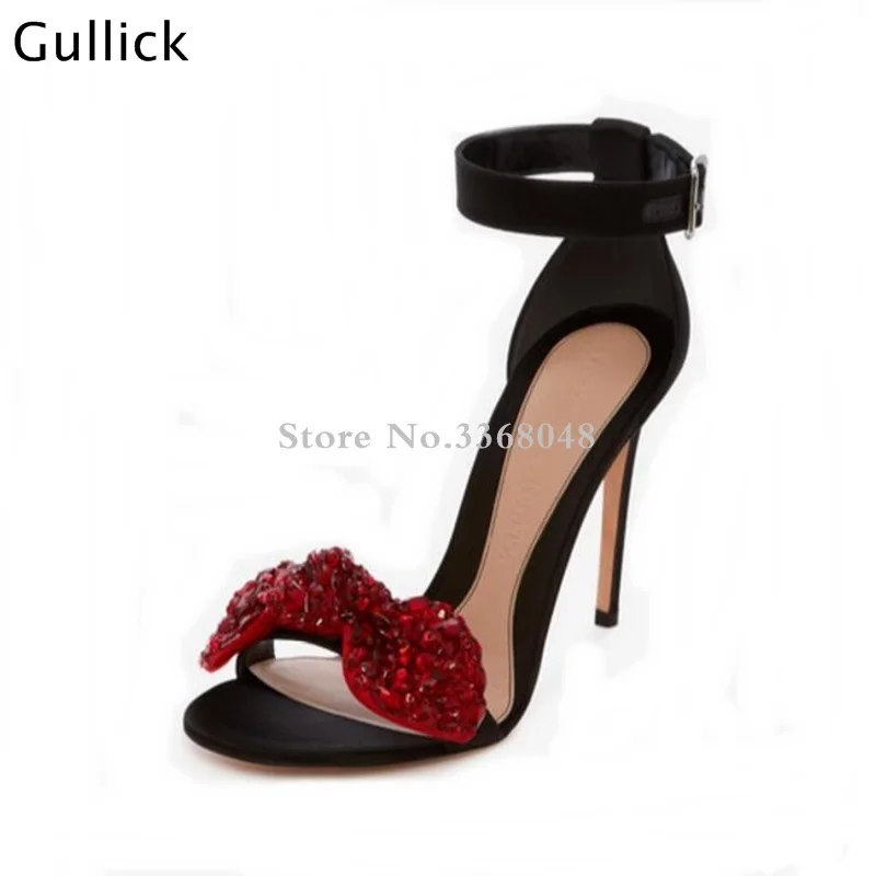 7 Rouge Chaussures Slik Cm Ou Cristal 9 Peep Sandales Femme Décor Haute Noeud Papillon Date Cm 7 Cm Parti Boucle Blanc Talons Toe 9 Grand vw5qvR8