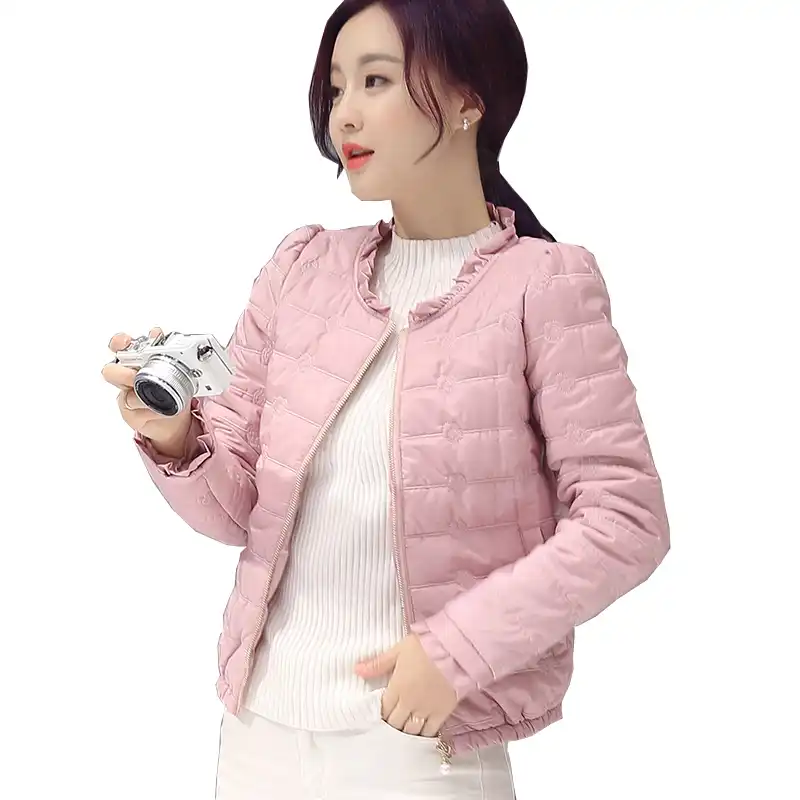 light pink winter jacket