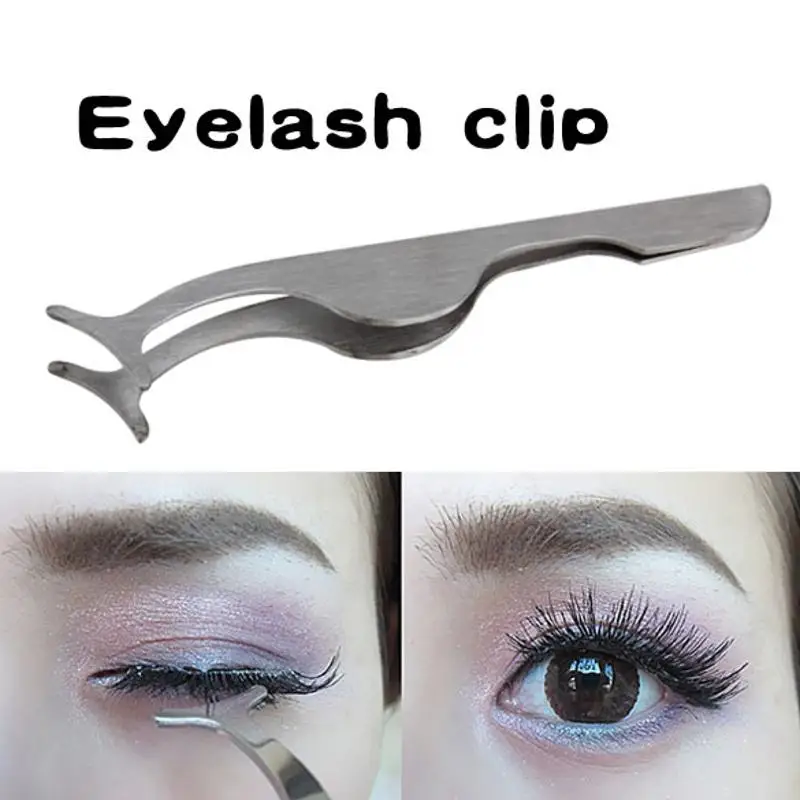

1pc Stainless Steel False Eyelashes Curler Clip Auxiliary Tool Eyebrow Tweezer Multifunction Ladies Makeup Beauty Cosmetic Tool