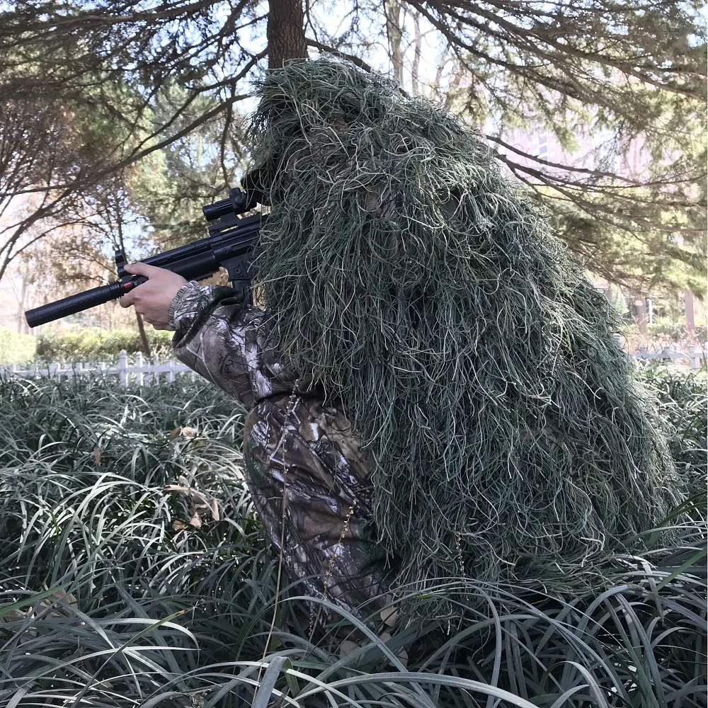 Мужские одеяла/накидки для Ghillie камуфляжный Трикотажный костюм ручной работы 80x90