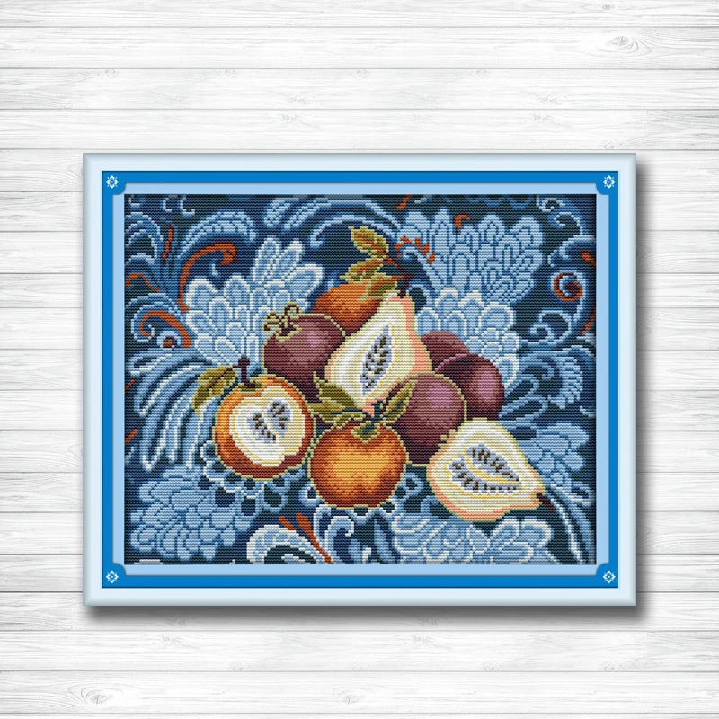 

Clouds fruit crafts paintings dmc 14CT 11CT counted cross stitch Needlework Set Embroidery kits chinese cross stitch Home decor