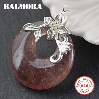 

BALMORA 925 Sterling Silver Strawberry Crystal Pendants for Women Girl Gift Fashion Jewelry Accessories Without a Chain TRS12826