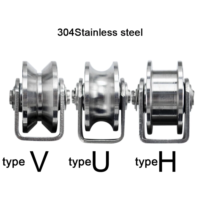 1 шт. 304/201 H/U/V-type нержавеющие стальные блоки рельсовый подшипник рельс подъемный шкив подъемное колесо из стальной проволоки Нагрузочное колесо