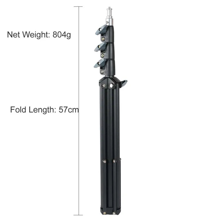 Photo Collapsible 180cm Light Stand 70.86in Metal Portable Foldable Tripod 4 section Boom Arm for Studio Flash Light Load 3KG