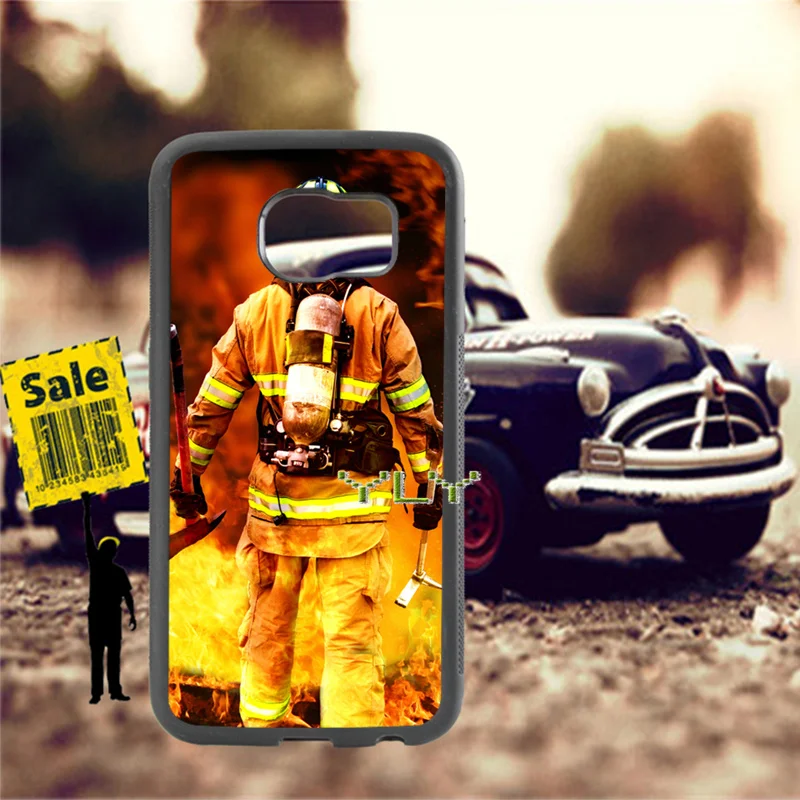 firefighter rescue silicone soft cases for samsung s5 s6 s6edge plus s7 s7edge s8 s8plus s9 s9plus note8 note5 note9 cover case | Мобильные