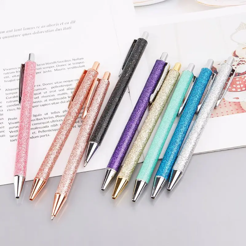 

Luxury Bling Metal Ballpoint Pen 1.0mm Glitter Oil Flow Pens Office Supplies School Stationery