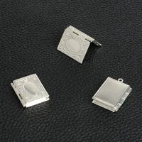 30pcs Silver Plated Book Locket Charm Pendant, Fashion Lover Pendants Christian Jewelry Christmas Gifts Photo Frame Promise Love 1