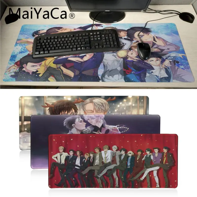 Maiyaca Yuri on Ice Anime Gaming Mouse Pad Locking Edge Non-slip Player desk laptop Rubber Mat anime | Компьютеры и офис