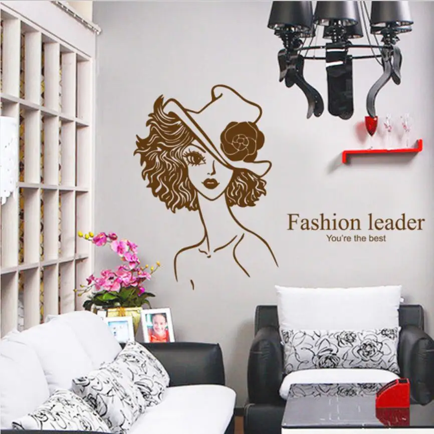 Fashion Lady Pattern Clothes Store Decor Sticker Window Showcase Posters Beautiful Women