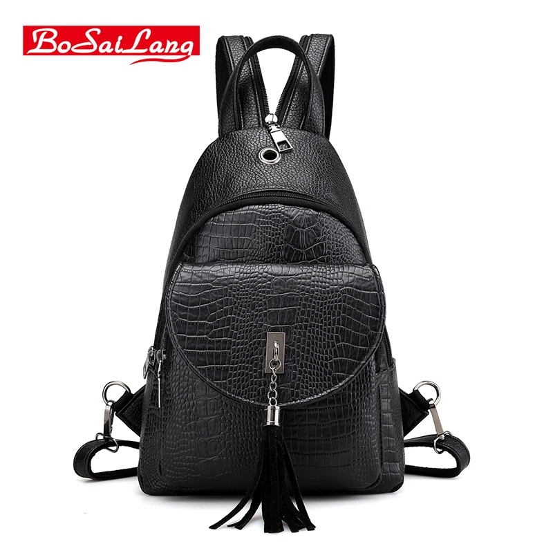 Bosailang Brand Women font b Bag b font Soft PU Leather Handsome Girl Shoulder font b