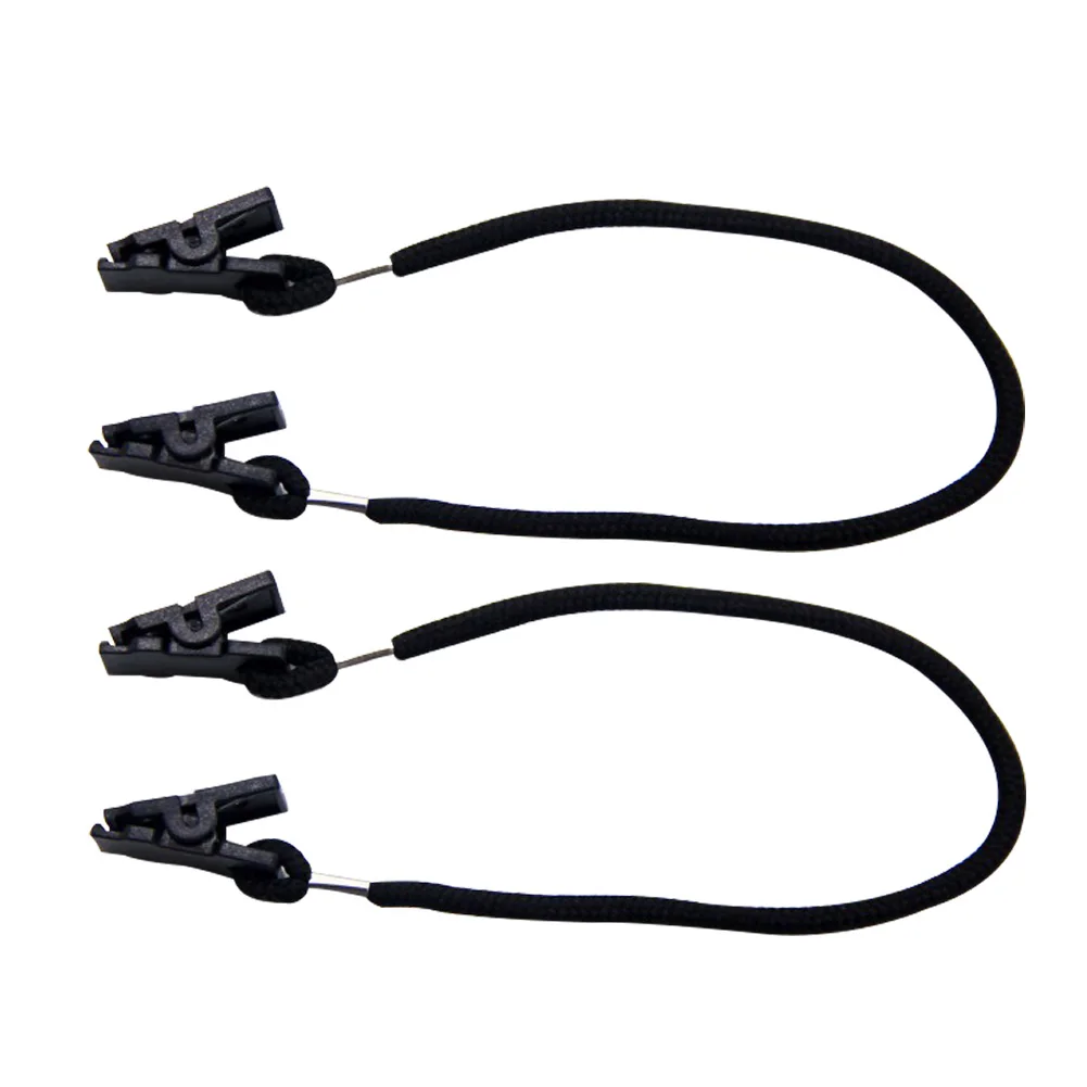 

2PCS Golfing Outdoor Holder Cap Retainer Multi Use Portable Windproof Hat Durable Scarf Clip Fishing Boating Black Nylon Rope