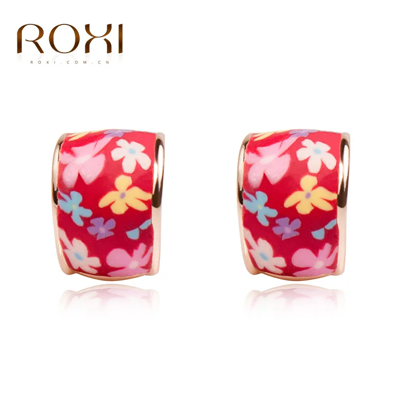 2016 Newest Gift Beauty Rubber Light Blue Mitsubishi Factory Price Stud Earrings Gifts Brincos Rose Gold Plated Fashion Jewelry | Украшения