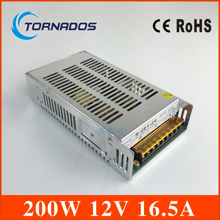 

led power supply switch 201W 12v 16.5A ac dc converter 12v S-201-12 variable dc voltage regulator