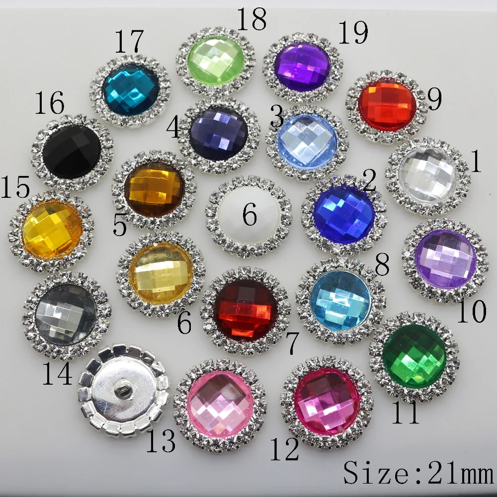 Новые кнопки для одежды для рукоделия 21 мм круглая кнопка со стразами украшение для свадебных приглашений DIY аксессуары для шитья