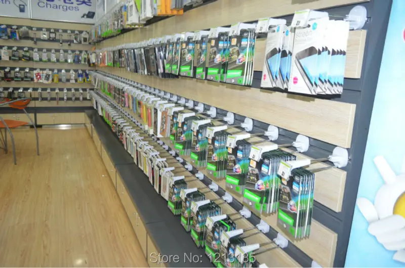 white black color store supermarket supplies white color 7 inch slatwall magnetic lockpick security display hooks