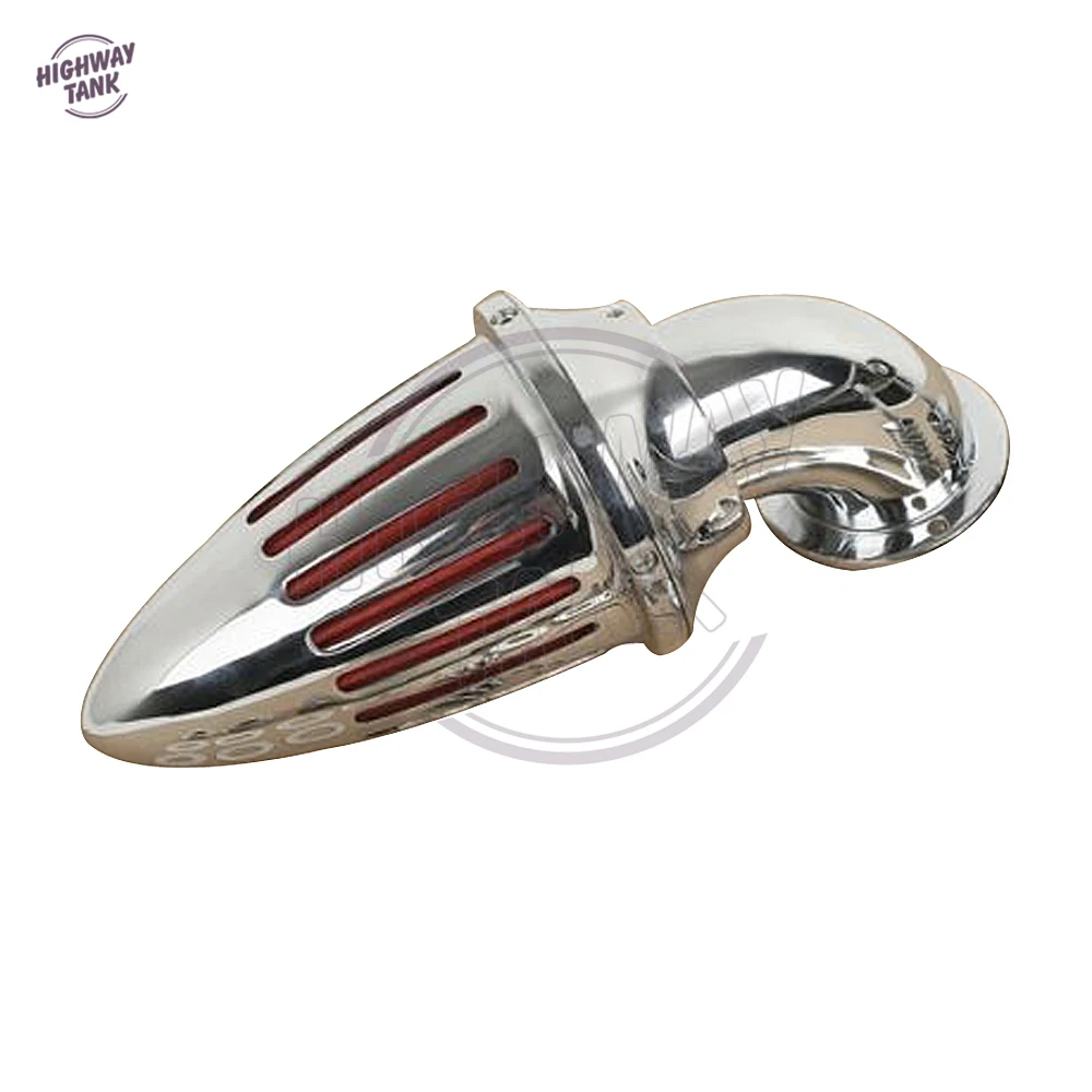 Chrome Aluminum Motorcycle Cone Air Cleaner Intake Filter case for