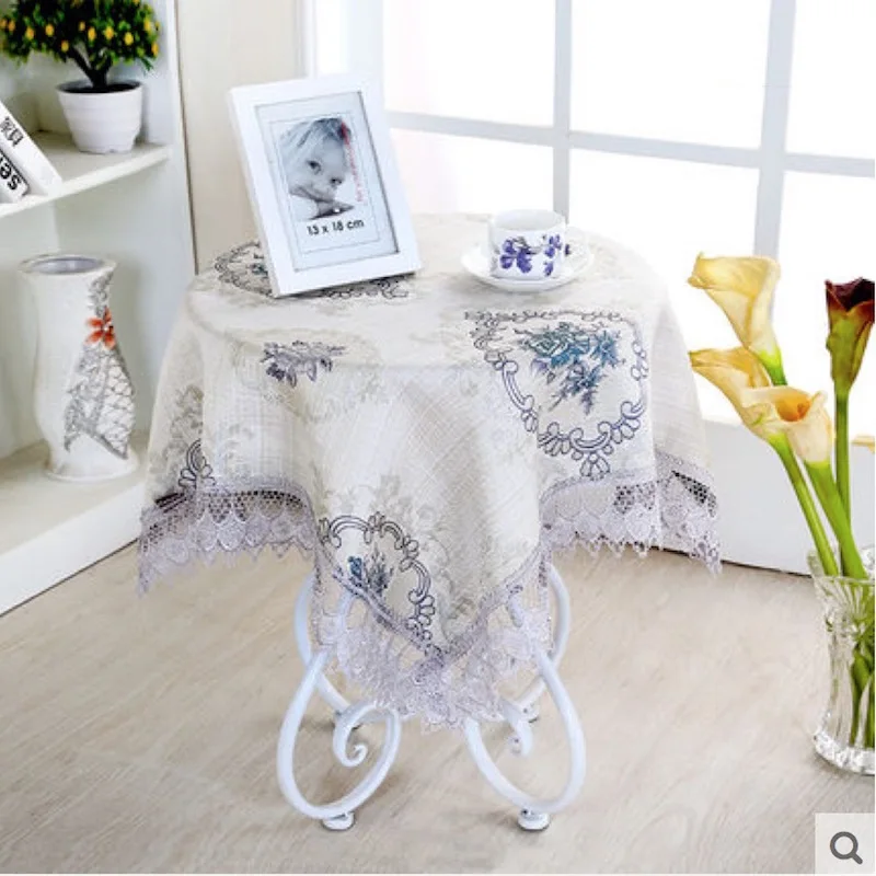 

Table Cloth Tablecloth Floral Lace Khaki Violet Grey Customized 100x150cm 130x180cm 150x200cm Diameter 150cm / 180cm