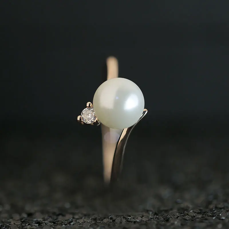 Huitan Romantic Simulated Pearl Rings For Women Luxury Wedding Anniversary Accessories Engagement Rings For Female Wholesale - Image 6