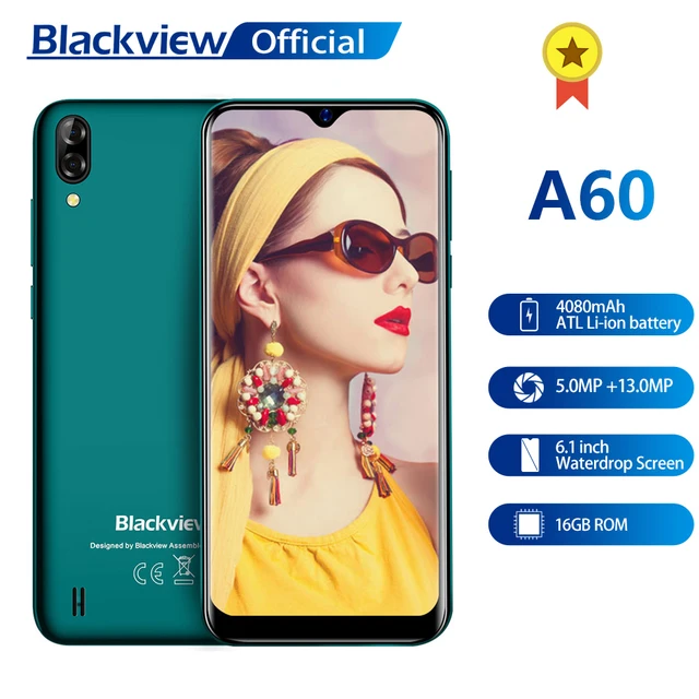 Blackview A60 смартфон 4080 мАч 1 Гб + 16 Гб четырехъядерный Android 8,1 6,1 дюймов 19,2: 9 экран 13.0MP двойная задняя камера, 3G, с функцией мобильного телефона
