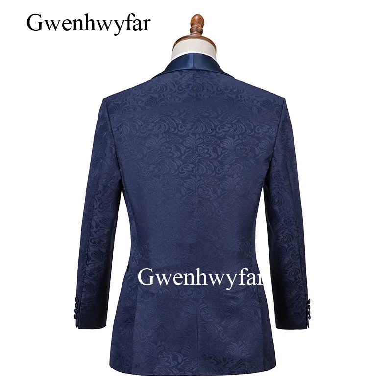 Мужские костюмы Gwenhwyfar с принтом брендовый темно синий мужской блейзер цветочным
