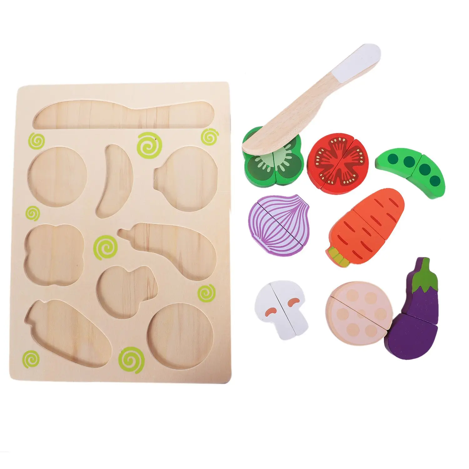 

LCLL-MWZ Children Pretned Play Toy Magnetic Wooden Cutting Vegetable Simulation Food Pretend Kid Educational Game Toys Gift, V