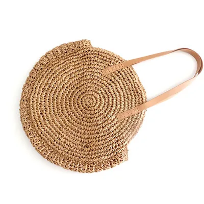 Round Straw Beach Bag Vintage Handmade Woven Shoulder Bag Raffia circle Rattan bags Bohemian Summer Vacation Casual Bags Round Straw Beach Bag Vintage Handmade Woven Shoulder Bag Raffia circle Rattan bags Bohemian Summer Vacation Casual Bags