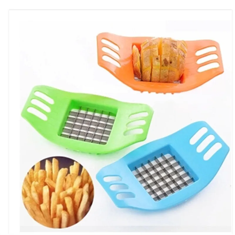 

100pcs French Fry Cutter Peeler Potato Chip Finger Vegetable Slicer PVC Stainless Steel Cooking Gadgets Corer Kitchen Tool