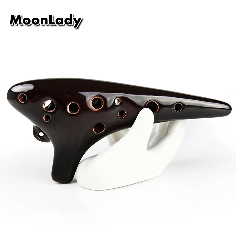 Soprano C Key Ocarina 12 Holes Brown Music Instrument Ocarina Bright