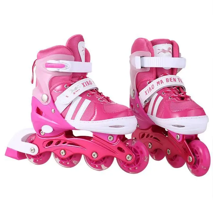 PU Flashing 4 Wheel Inline Skate Children Roller Skates Outdoor Roller Tracer Adjustable Inline Skates Patines Scooters