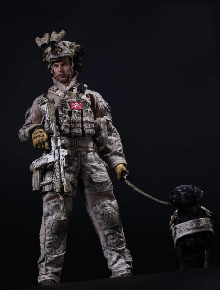 1/6 Спецназ ВМС команда Six DEVGRU Halo фигурка с собачкой Студенческая Модель игрушки
