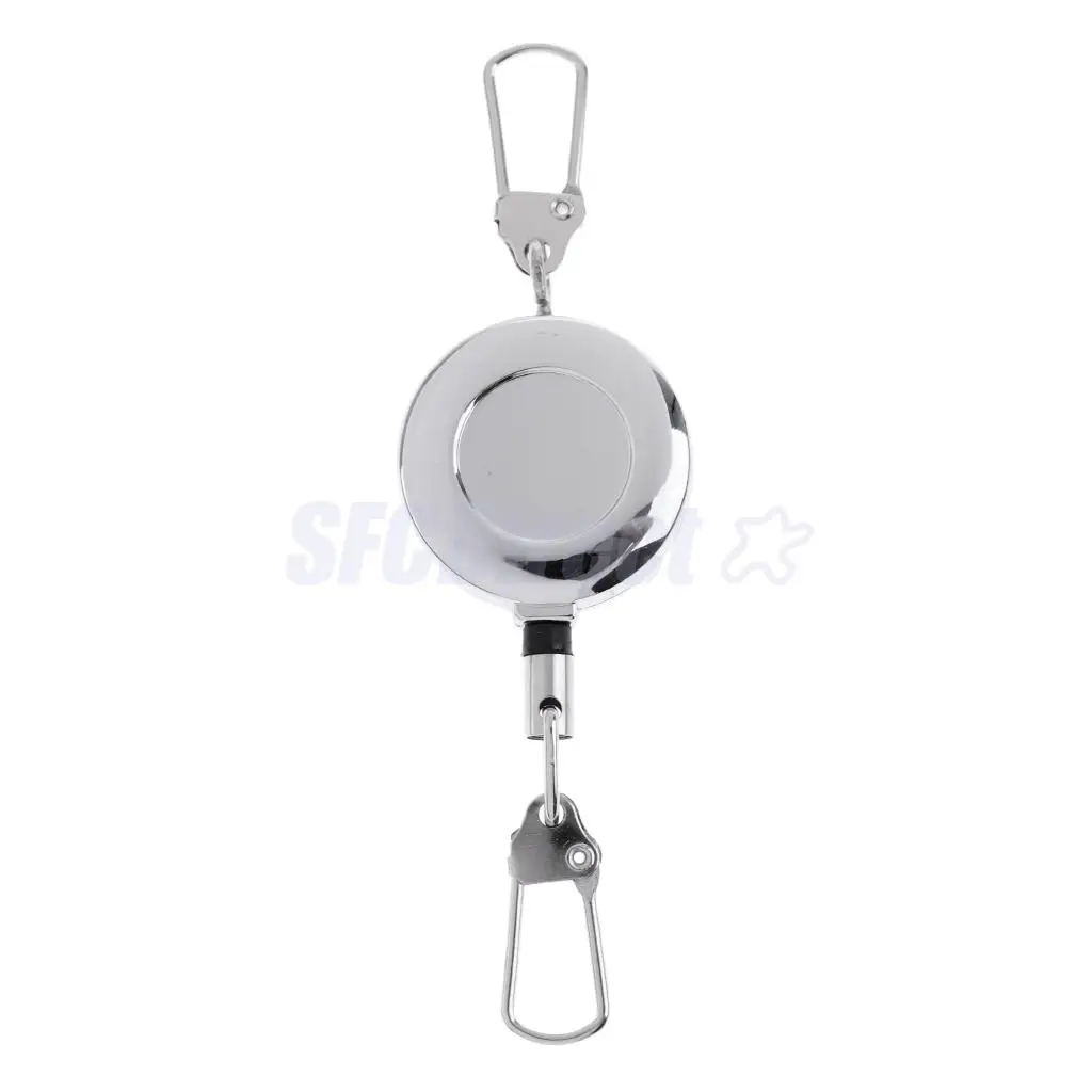Fly Fishing Retractable Zinger Reel Steel Cord Retractor Fishing Tools Key Chain, Attach to Vest Backpack Belt