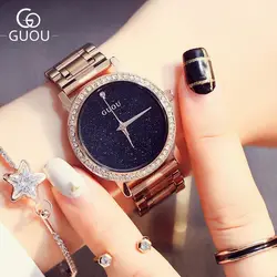 Для женщин часы Элитный бренд дамы Наручные часы 2018 Новая мода розовое золото Циферблат Кварцевые часы Горячие zegarek damski