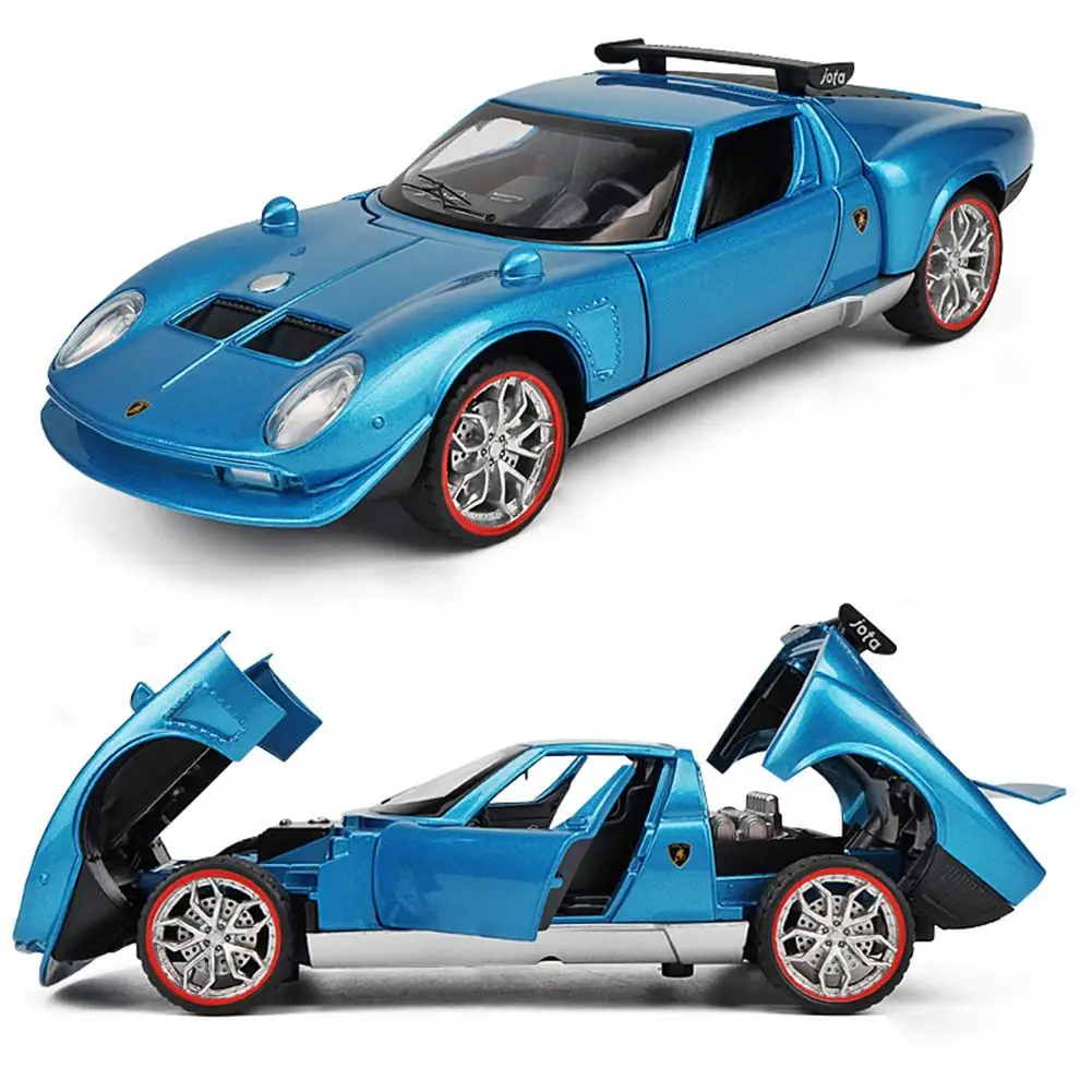

For 1:32 Rambo Miura Puller Alloy Model Hood And Door Can Be Opened Sound And Light Collection Brinquedos Pull Back Toy Car