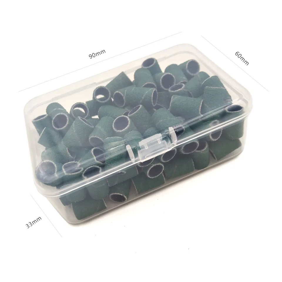 HYTOOS 100Pcs/Box Sanding Bands Without Mandrel Electric Nail Drill Accessories Nail Care Polishing