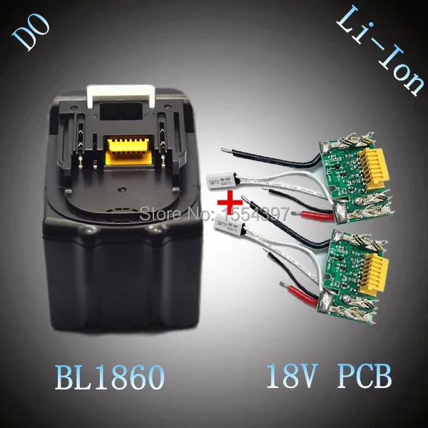 

2 PCB Circuit Board with Lithium Ion 6000mAh Replacement for Makita 18V BL1860 Rechargeable Power Tool Battery LXT400 194205-3