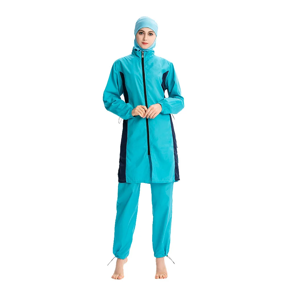 Скромный купальный костюм размера плюс, 2 шт., хиджаб, Женский скромный костюм, Мусульманский купальник, бренд Muslimah