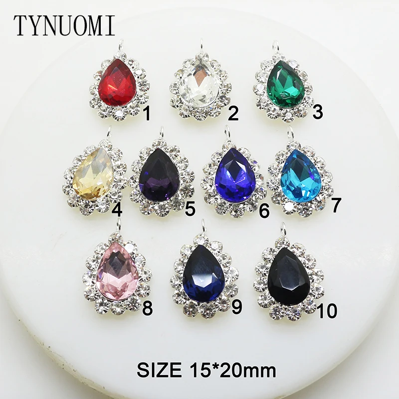 

10pcs/lot20*15MM Glass Rhinestone Button Clothing Stitching Process Components DIY Christmas Holiday Decoration Accessories