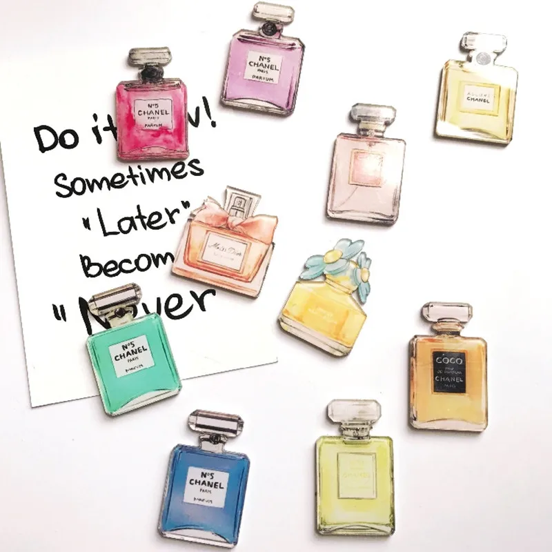 

5pcs Perfume bottle shape resin 3d fridge magnets Refrigerator Sticker magnetic stickers for paper note home decoration craft