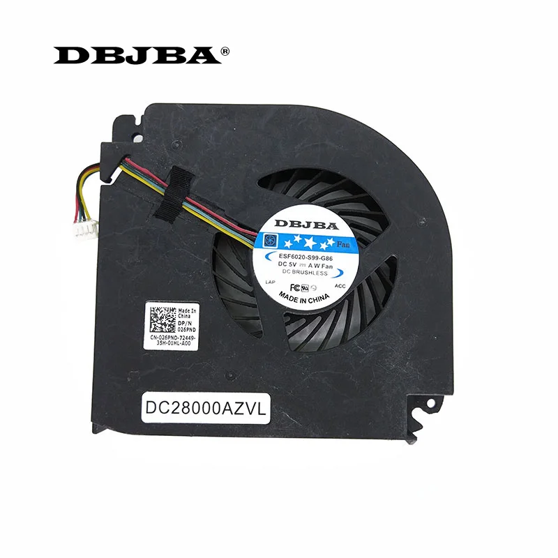 CPU Fan For Dell Precision M6700 M5700 laptop CPU cooling fan cooler 026PND MG60150V1-C040-S9A BATA0815R5H P003