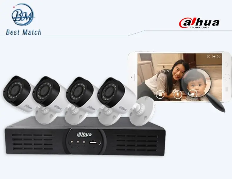 Dahua cctv camera system DH-CA-FW18R-IR2 1/3"  MINI CCTV Camera kit FULL HD Waterproof IP66 