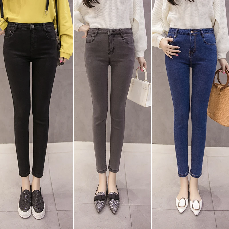 Slim Jeans For Women Skinny High Waist Jeans Woman Blue Denim Pencil Pants Stretch Waist Women Jeans Black Pants Calca Feminina