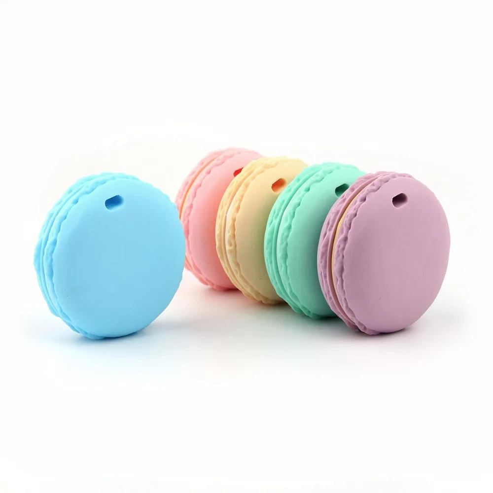 

TYRY.HU 10PC Silicone Donuts Baby Teething Beads Food Grade Cookies DIY Charms Necklace Pendants Accessories Baby Shower Toys