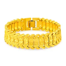 Геометрические 24 K золотые браслеты на запястье высокого качества модные элегантные мужские браслеты ювелирные изделия вечерние Подарок на годовщину