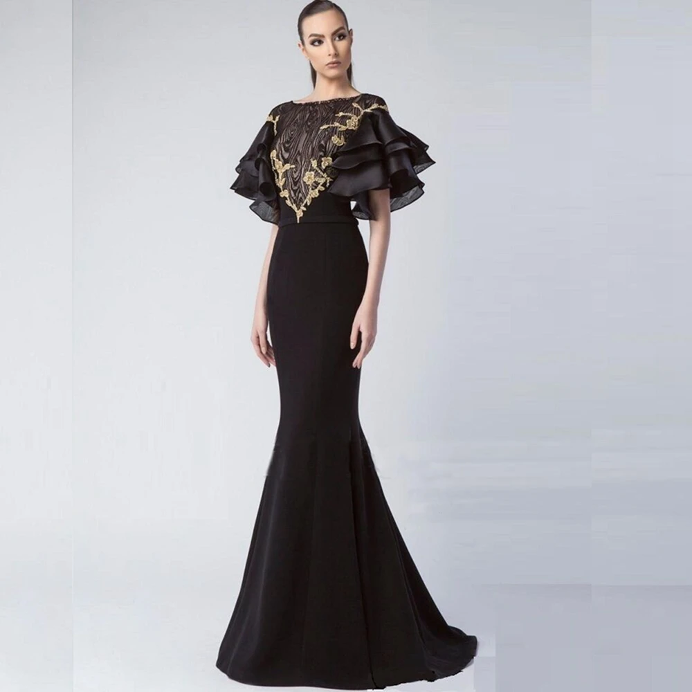 

New Arrival Black Short Sleeve Patchwork Bandage Dress 2018 Elegant Long Maxi Mermaid Mesh O Neck Evening Celebrity Vestidos
