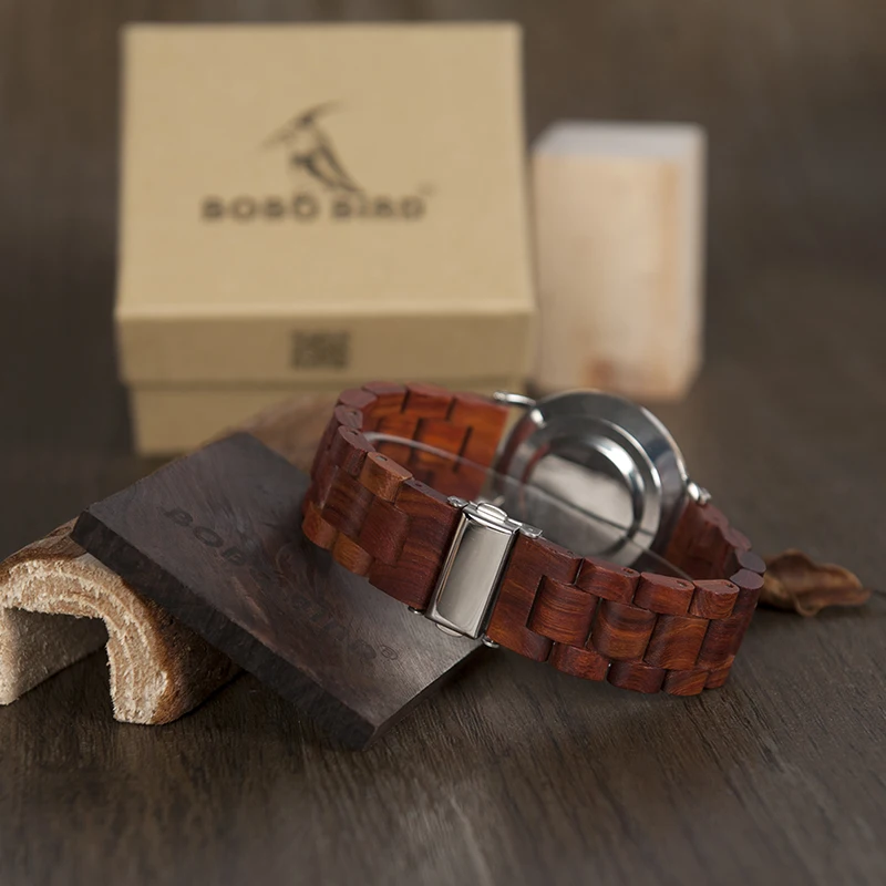 BOBO BIRD Round Vintage Wood Band Men Watch With Japanese movement Quartz Wristwatches Wooden watches Male Relogio
