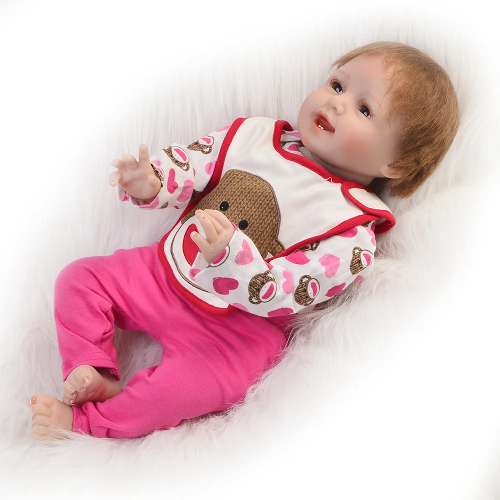 

New Arrival 2018 Newborn Babies Girl 22 Inch Soft Silicone Vinyl Baby Reborn Realistic Toys for Children Kids Birthday Gift